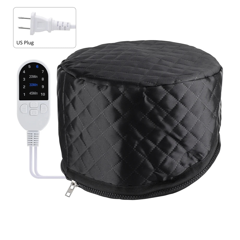 10 Modes Heated Hair Steamer Cap Electric Hair Heating Cap Waterproof Detachable Hat with Timer SPA Nourishing Hair Styling Care