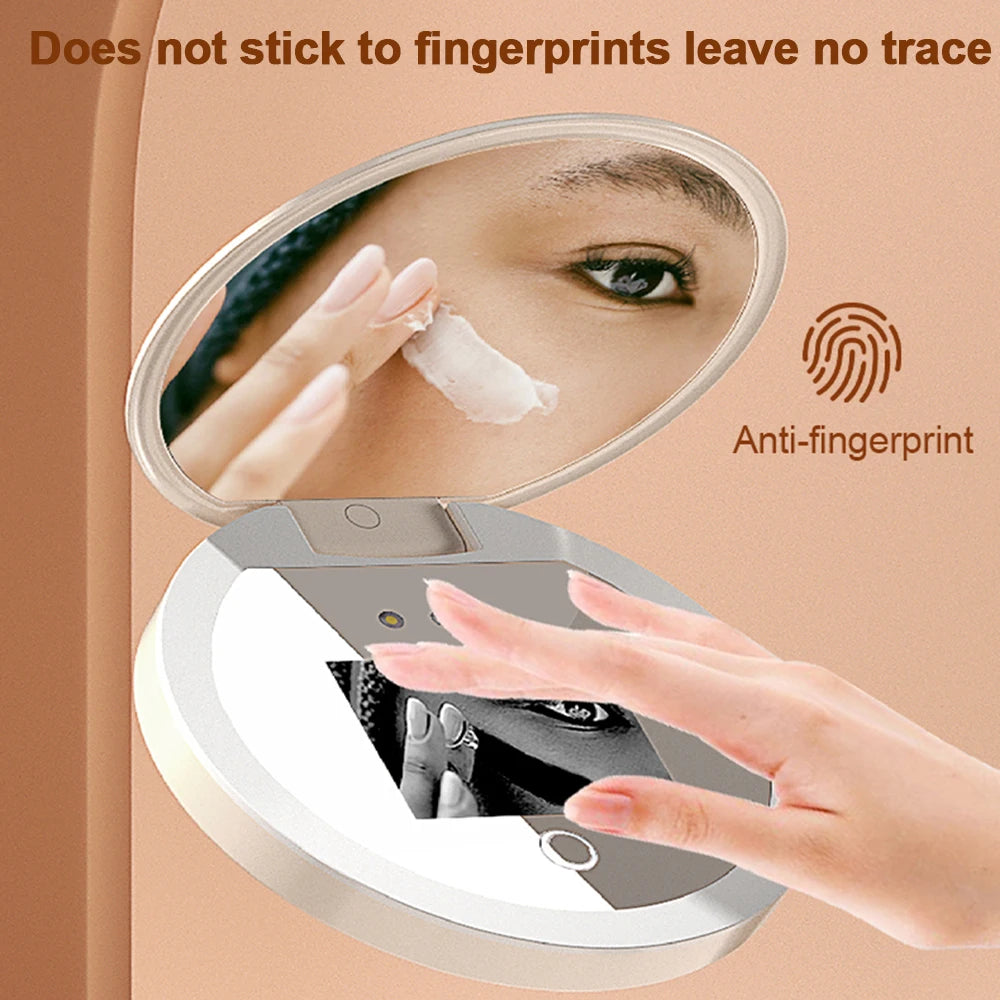 Portable UV Mirror Sunscreen Test Makeup Mirror for Travel Visual Facial Beauty Care Portable Handheld Sun Protection Tester