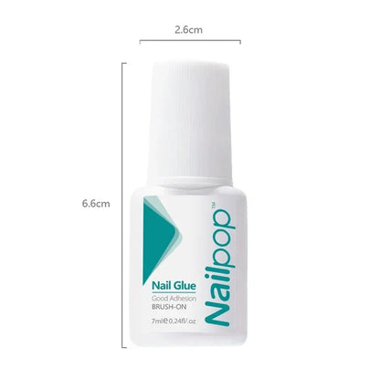 Nailpop Fast Dry Nail Art Glue with Brush Rhinestone Nail Glue Decoration False Nail Tools All for Manicure Accessories 2pcs