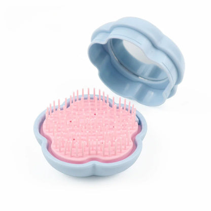 Multicolor Flower-Shaped Scalp Massager Brush with Lid - Soft Silicone Bristles Hair Washing Comb for Scalp Massage & Hair Care