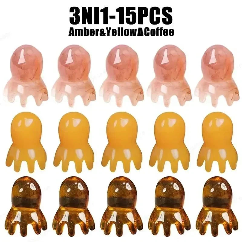 Ergonomic Octopus Head Resin Gua Sha Massager Portable Face Body Scalp Pressure Point Tool Spa Quality Home Travel Use