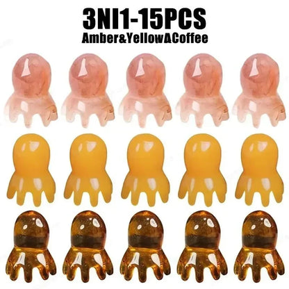 Ergonomic Octopus Head Resin Gua Sha Massager Portable Face Body Scalp Pressure Point Tool Spa Quality Home Travel Use