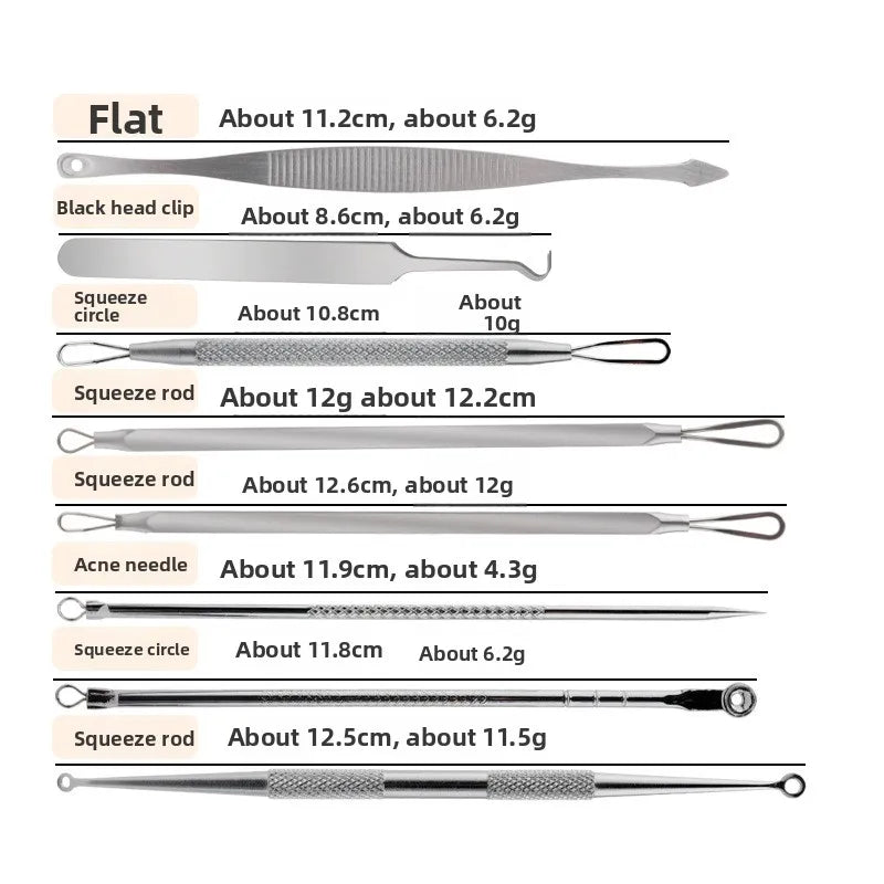 1/4/8pcs Blackhead Comedone Acne Pimple Blackhead Remover Tool Spoon for Face Skin Care Tool Needles Facial Pore Cleaner Acne