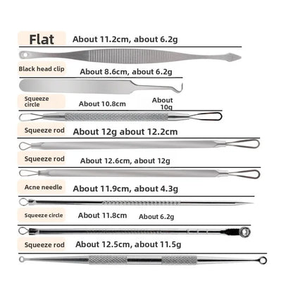 1/4/8pcs Blackhead Comedone Acne Pimple Blackhead Remover Tool Spoon for Face Skin Care Tool Needles Facial Pore Cleaner Acne