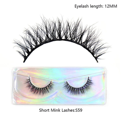 LEHUAMAO Makeup Mink Lashes 3D Short Mink Eyelashes Natural False Eyelashes Fluffy Mink Lashes Extension 12mm-15mm Eyelashes