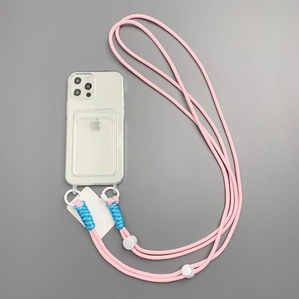 Crossbody Necklace Cord Lanyard Transparent Case For iPhone 11 12 13 14 15 Pro Max 6 7 8 Plus X XR XS Max Strap Hang Rope Cover