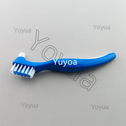 30pcs Denture Cleaning Brush Hard Dual Heads Gum Cleaner False Teeth Brush Oral Cleaning Tools