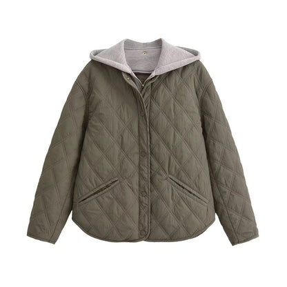 2024 Autumn/Winter New Product Fashion Casual Women's Round Neck Loose Long Sleeve Hooded Jacket Top