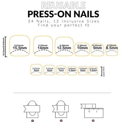 24pcs French Fake Toenails Pink Gradient Full Cover Short Square Toe Nails Foot Nails Tips for Women Girls