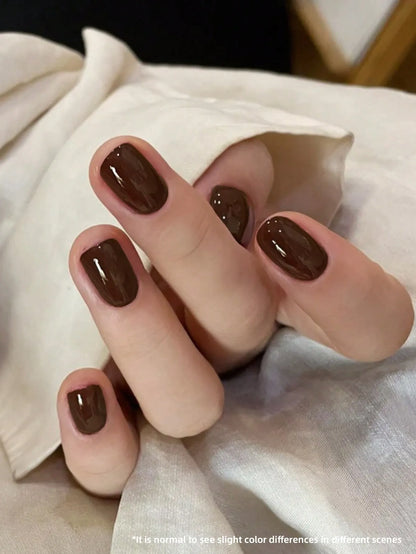 1pc 15ml Reddish Brown Gel Nail Polish Starter Pure Soak Off No Wipe Nail Gel Polish Suitable For All Seasons