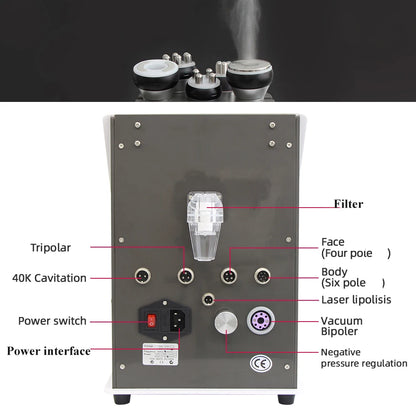 6 In 1 40K Ultrasonic Cavitation Machine Vacuum Body Slimming Massage Weight Loss Skin Tightening Lifting Beauty Device