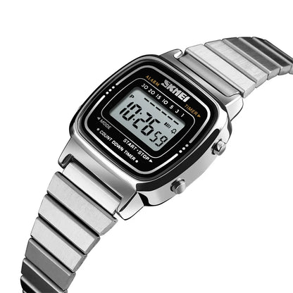 Skmei Women Bracelet Dress Watches Luxury Brand Stainless Steel Strap Fashion Waterproof Digital Chronograph Wristwatch