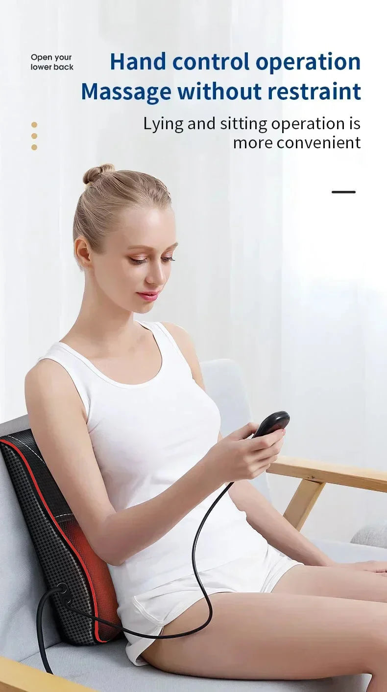 Multifunction Massage Pillow Neck Shoulder Back Electric Healthy Home Car Shiatsu Massager