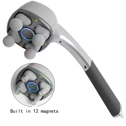 Electric Anion Four-Head Massager for Full Body Neck Vertebra Back Muscle Relaxation Vibrating Deep Tissue Health Care Machine