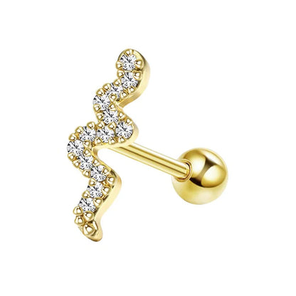 Drperfect Stainless Steel Stud Earrings for Women Men Star Moon Snake Cartilage Screw Back Earring Helix Piercing Jewelry