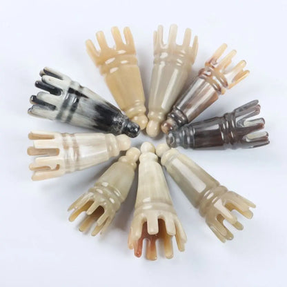 Scalp Massager Brush Ox Horn Massage Comb Acupoint Gua Sha Scrapping Head Long Pointed Shampoo Comb Relaxation Therapy