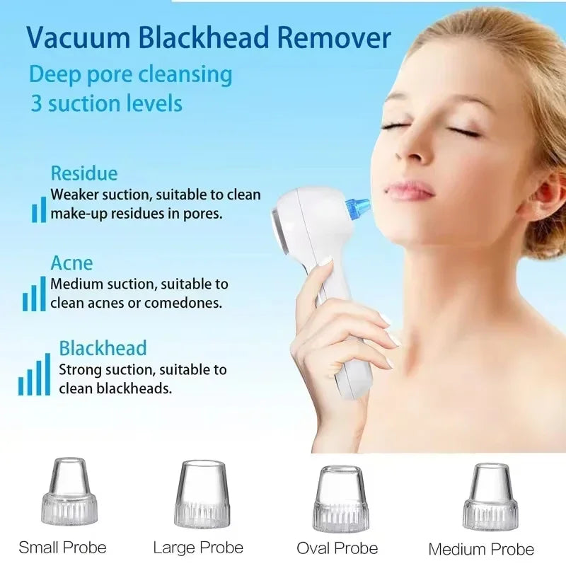5 in 1 Electric Facial Cleansing Brush Blackhead Remover Vacuum With Rechargeable Face Spin Brush Facial Pore Deep Cleansing