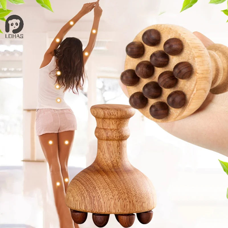 ●★☆ 1Pc Wooden Mushroom Massager Wood Therapy Massage Tool For Relief Muscle Full Body Massage Relax