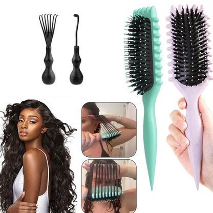 Salon Styling Curly Hair Styling Brush Curl Hair Brush for Combing and Shaping Men's and Women's Curls Reduce Pulling Tools