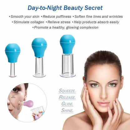 Silicone Facial Massage Cups Rubber Vacuum Cupping Cellulite Jar Cups Pvc Face Skin Massager Anti Body Lifting Skin Scrapin U2S7