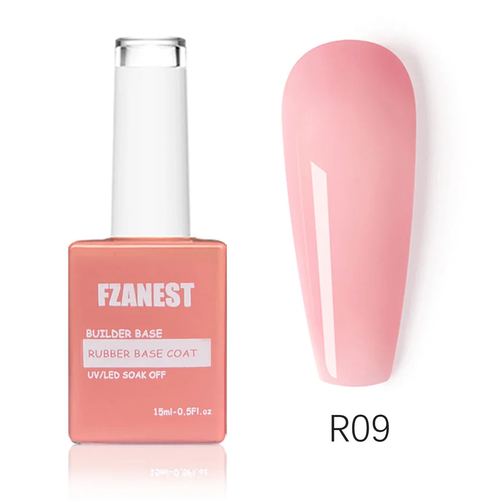FZANEST 5 in 1 Multifunctional Rubber Base Gel Rubber Builder Base Nail Gel Nude Color Extension Nail Strengthen Gel Nails
