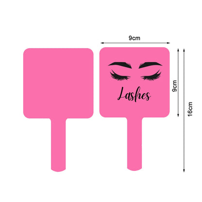1 Pc Eyelash Extension Mirror Pink/Black/White Small 9x9cm Square Shape Portable Lash Artist Handheld Mirror Salon Accessories