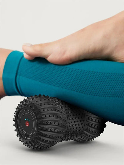 Electric Fascia Fitness Roller Peanut Ball Vibration Massage Shoulder Neck Waist Leg Muscles Relaxation Connect Bluetooth Music