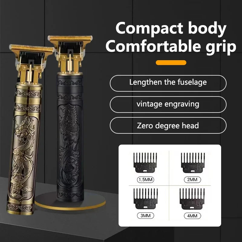 2025 T9 HairClipper Beard Shaving Body Hair Trimmer Clippers Electric Machine Men Haircut Machine 0mm Barber ShaverDragon Carved