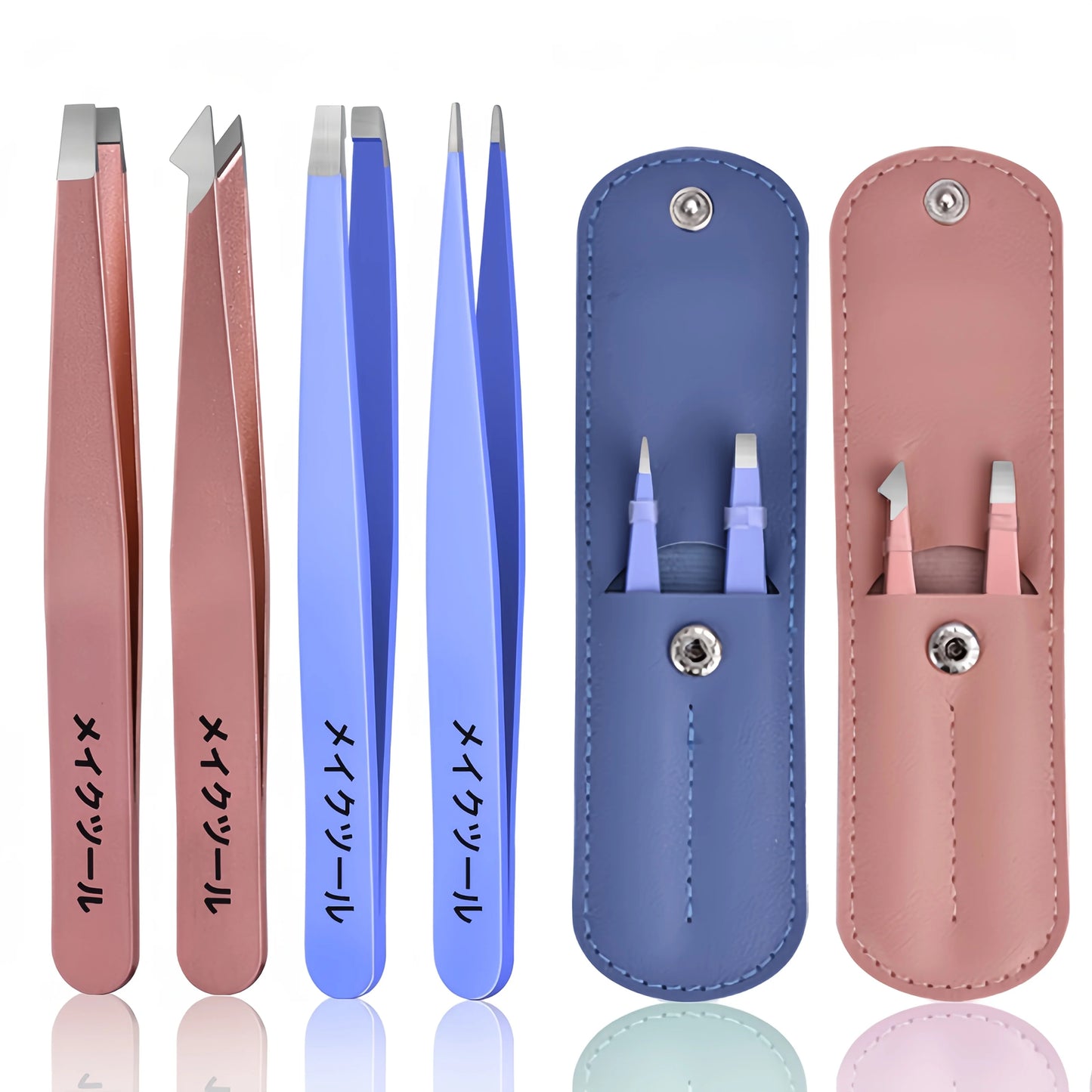 2pcs Professional Stainless Steel Eyebrow Tweezers Heavy-Duty Precision Tip for Eyebrow Grafting, Lash Application Gifts