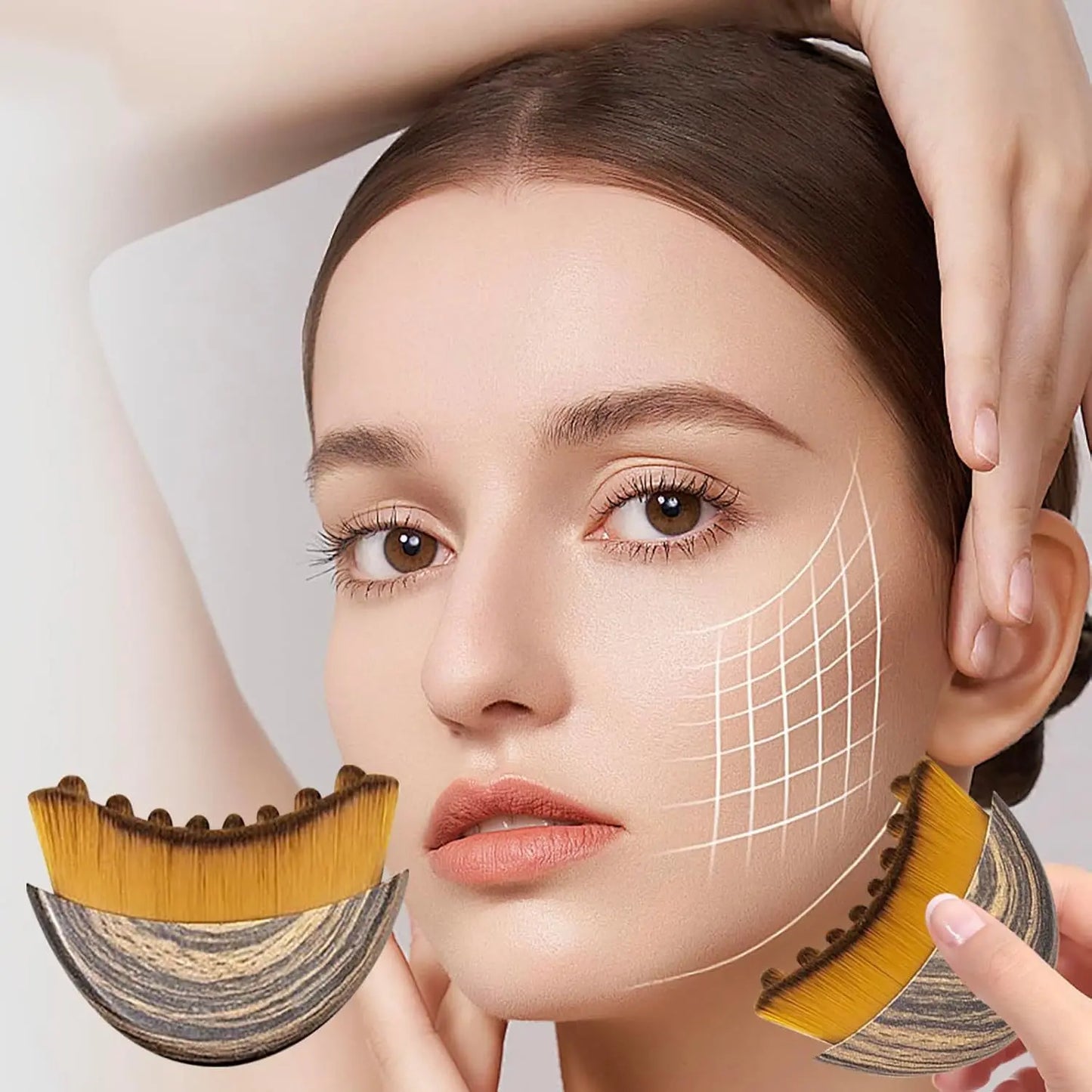 Portable Lymphatic Contour Face Brush Multi-function Brushing Face Brush Lymphatic Drainage Massager for Chin Sculpting Tool