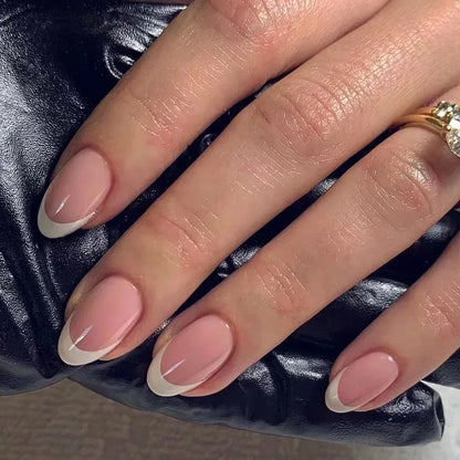 Silver Glitter Powder White Simple Red Lips Gold Almond Fake Nails Art False Nails Charms Tip Punk Press on Nails Manicure Tools