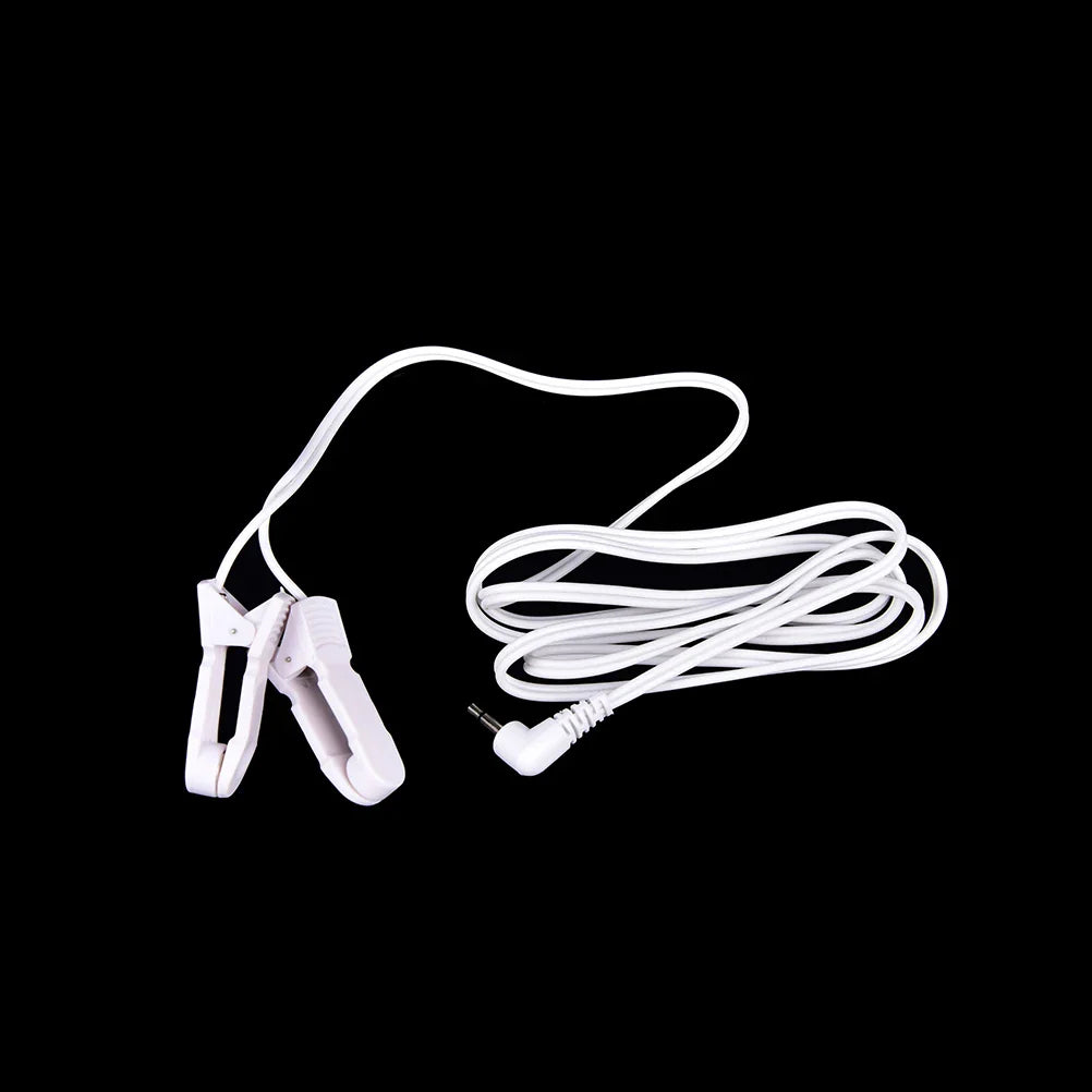 Electrode Lead Wires with 2 Ear Clips for Tens Therapy Machine Massager 2.5mm