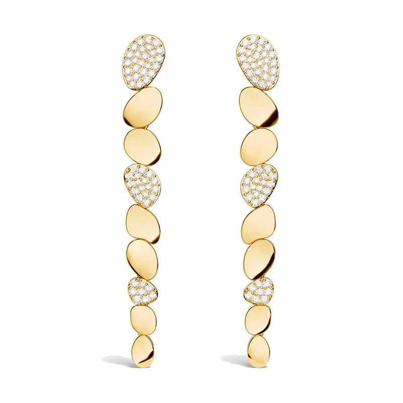 R&P  Silver Irregular Elliptical Geometry Ring Earrings Bracelet Necklace Women Classic Luxury Fashion Party Feast Jewelry