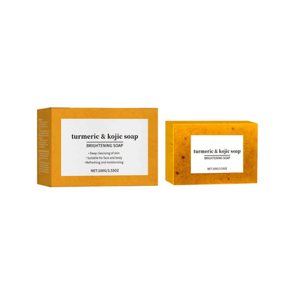 Turmeric Kojic Acid Glow Soap Dark Spot Acne Removal Even Skin Tone Smooth Skin Deep Cleansing Oil Control Face Skin Care