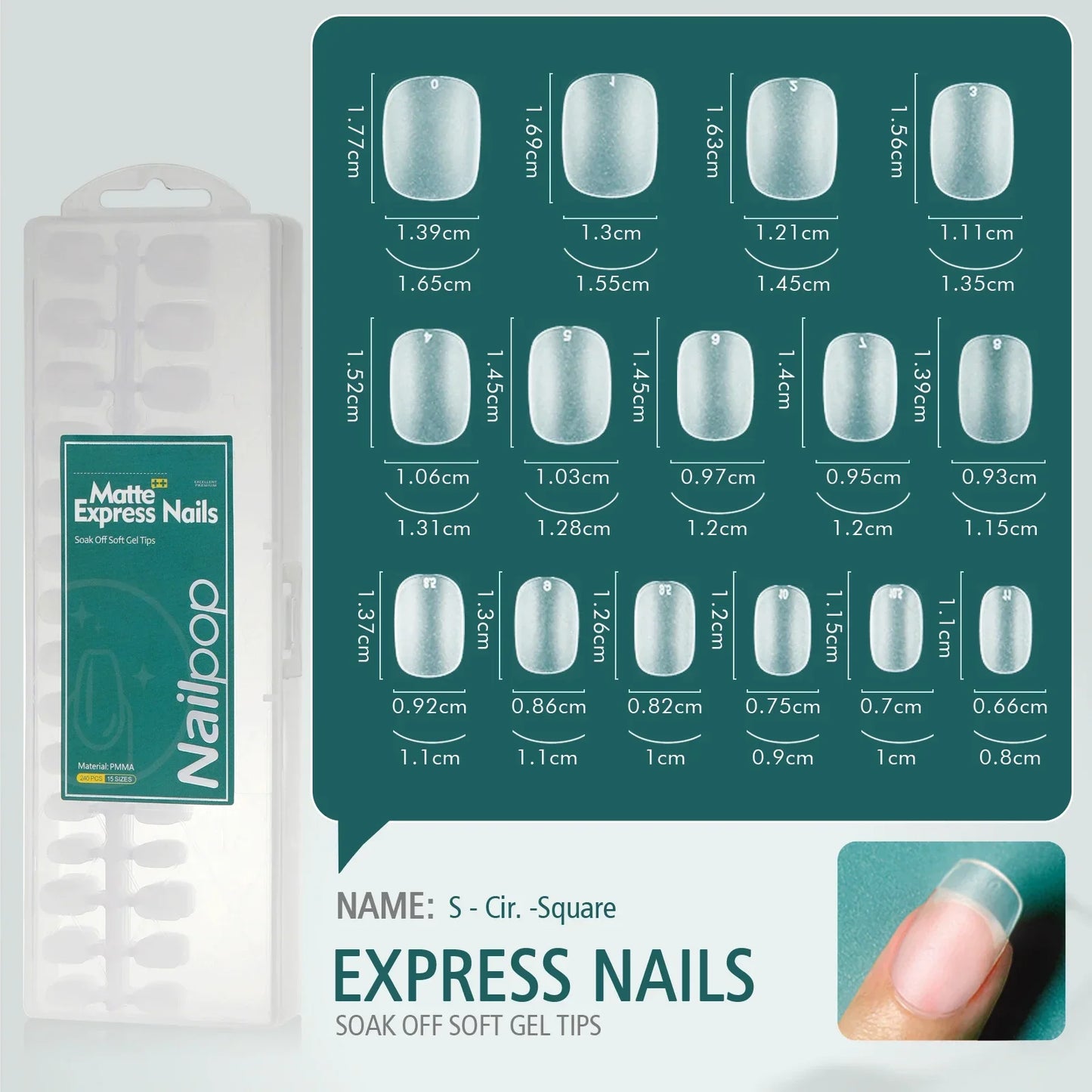 NAILPOP 240pcs Matte Fake Nails NO Polishing Press on False Nails Medium Short Design High Matt Soft Gel Nail Tips for Extension