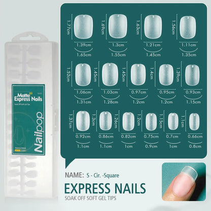 NAILPOP 240pcs Matte Fake Nails NO Polishing Press on False Nails Medium Short Design High Matt Soft Gel Nail Tips for Extension