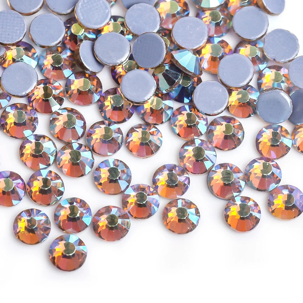 SS16 SS20 Glitter стразы Crystal Hotfix Rhinestones 1440pcs/pack Crystal AB Hot Fix Rhinestone for Apparel Wedding Dress E7021