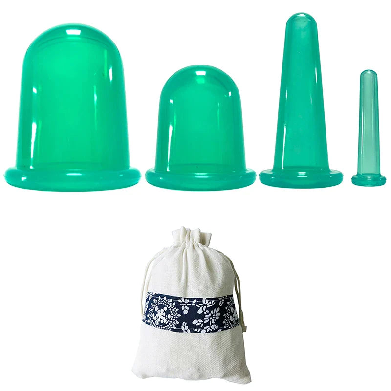 2/4/7Pcs Set Silicone Anti Cellulite Cup Vacuum Massage suction Cups Body Pain Relief Roller Manual Suction Cups Cupping Therapy