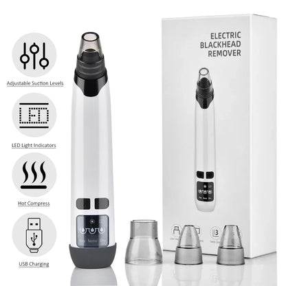 Facial Blackhead Remover Pore Cleaner Heat Function Nose T Zone Face Deep Acne Pimple Removal Face Household SPA Skincare Tools
