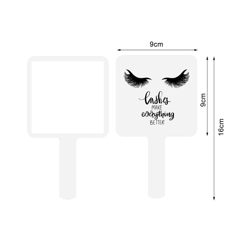 1 Pc Eyelash Extension Mirror Pink/Black/White Small 9x9cm Square Shape Portable Lash Artist Handheld Mirror Salon Accessories