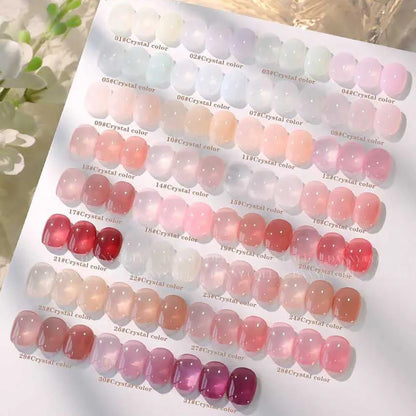 31pcs Tanslucent Jelly Nude Gel Nail Polish Set With Color Display Colorful Varnish Semi Permanent UV LED Nail Art Manicure Gel