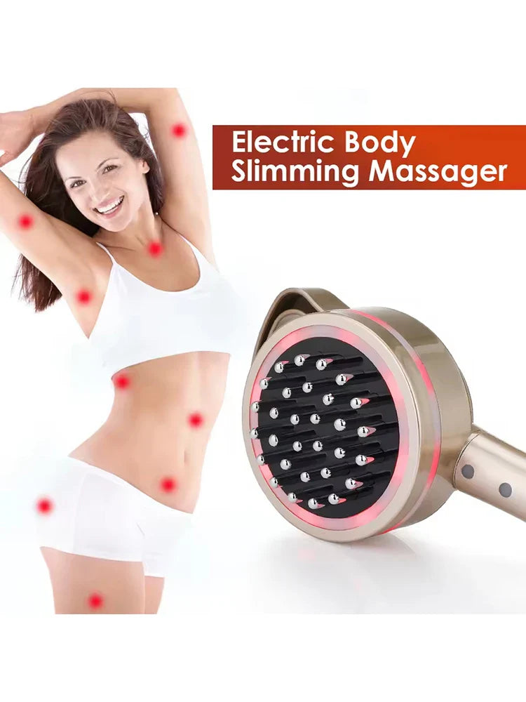 Electric Meridian Brush Body Slimming Heating Scraping Massage Anti Cellulite Fat Burner Micro-current Guasha Lymphatic Drainage