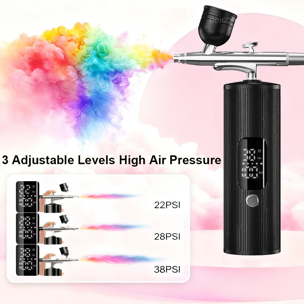 Airbrush Nail with Compressor Cordless Mini Airbrush Nail Kit Portable Electric Mini Spray Gun Multifunctional beauty device