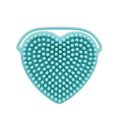 〔San〕Heart Shaped Silicone Facial Brush Double-sided Scrabber Hanging Brush  Cleansing Brush Portable Exfoliating Beauty Brush