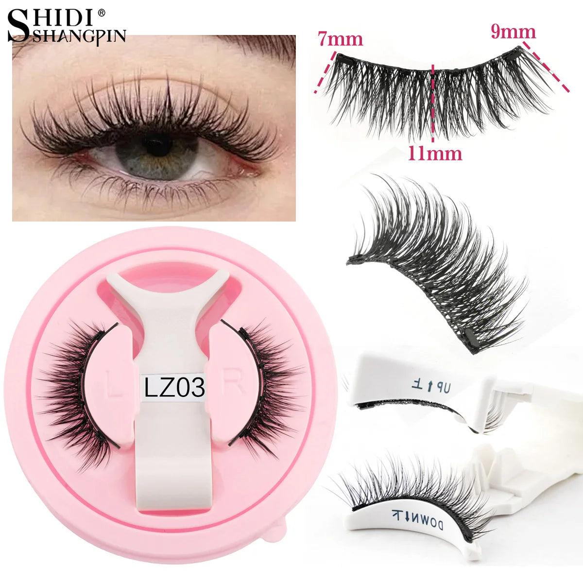 1 Pair Reusable Magnetic Eyelashes Set With Magnetic Tweezers Natural Faux Mink Lashes Fluffy Fake Eyelash Extension Makeup Tool