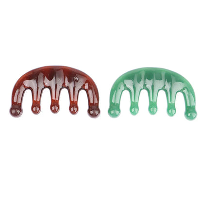 1Pc Five Teeth Meridian Massage Comb Resin Big Teeth Head Acupoint Therapy Artifact Claws Decompression Portable Scalp Comb