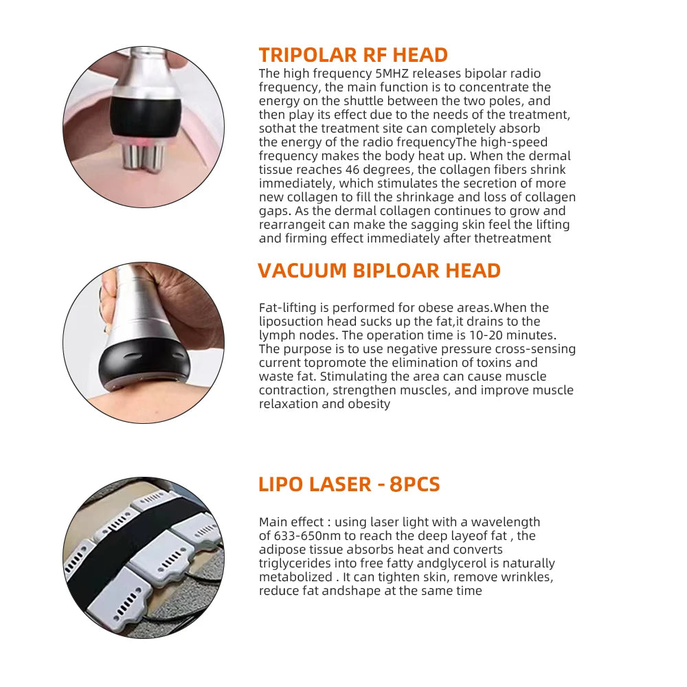 Ultrasonic Cavitation 40k Vacuum System Machine 6 in 1 Slimming Face Lifting Cellulite Reduction Massage Body Shaping Fat B