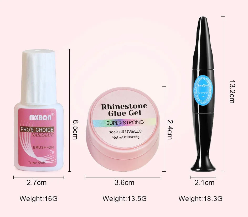 No Wipe Strong Nail Glue Rhinestone Nail Gel Adhesive For DIY Nail Art Gems Jewelry False Nails Extension Glue Stick The Drill