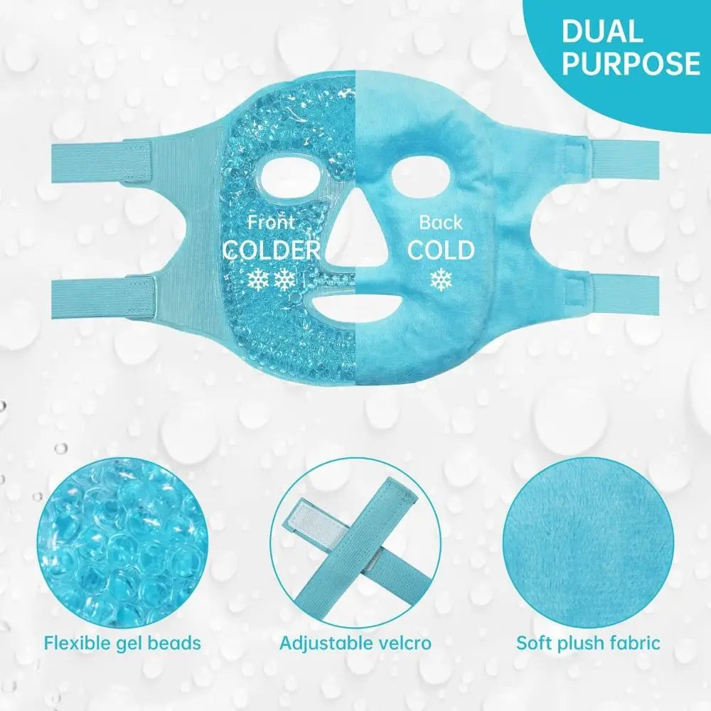 Relieve Fatigue Ice Gel Eye Face Mask Gel Beads Compress Reusable Sleep Mask Cold and Hot Heat Reduce Face Puff Skin Care Tool