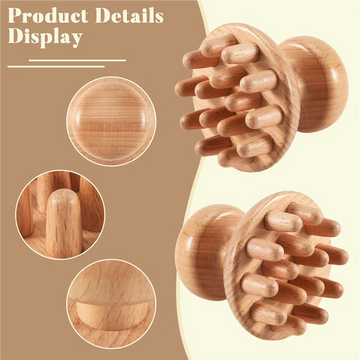 AA20-Wood Mushroom Shape Therapy Massage Tool Massager Anti Cellulite Fascia Massage Roller For Full Body Muscle Pain Relief
